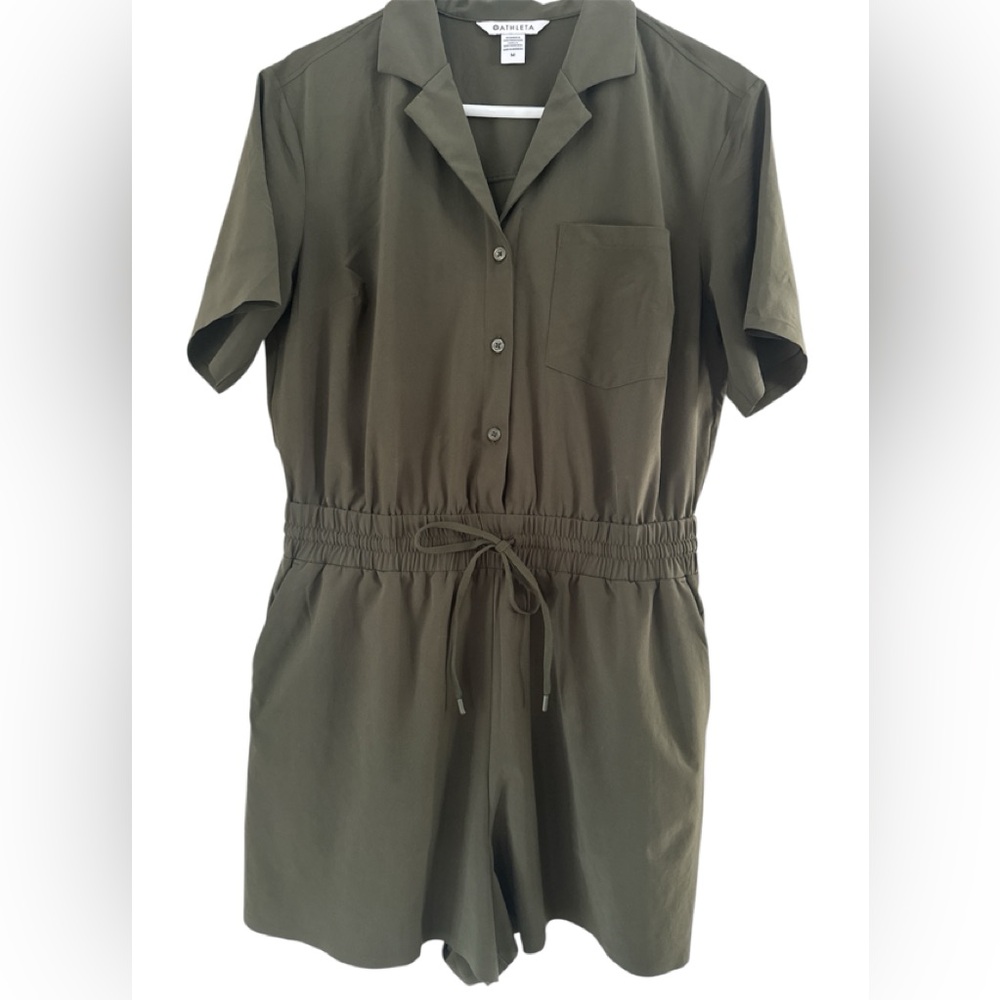 Athleta Green Utility Romper/Jumpsuit with Relaxed Fit